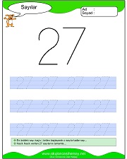 okul öncesi 1 sayısı çizgi çalışması